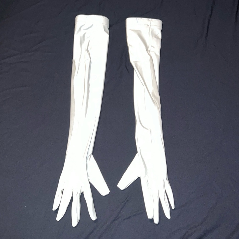 Pure White PVC Opera Gloves